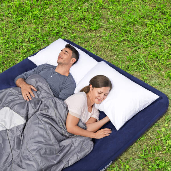 Afbeelding van Opblaasbare matras - Dubbel, Velours - Blauw - 203 x 152 x 22 cm 1 Stuks [56435] - 05 56435 web