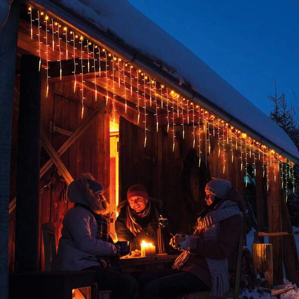 Afbeelding van LED-lichtgordijn - met ijspegel - 3,5 x 0,7 m - 180 warmwitte LED's - IP44 1 Stuks [58915] - 05 58915 web