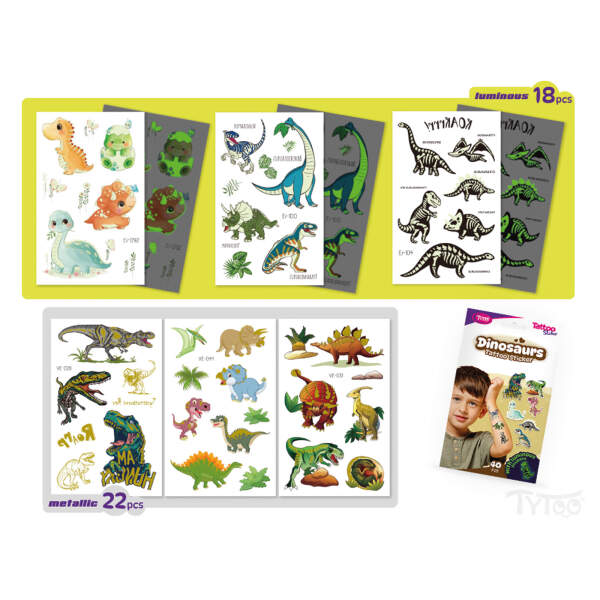 Afbeelding van Dinosaur tattoo sticker set - 40 pcs / package 1 Stuks [TY50270] - 05 TY50270 web