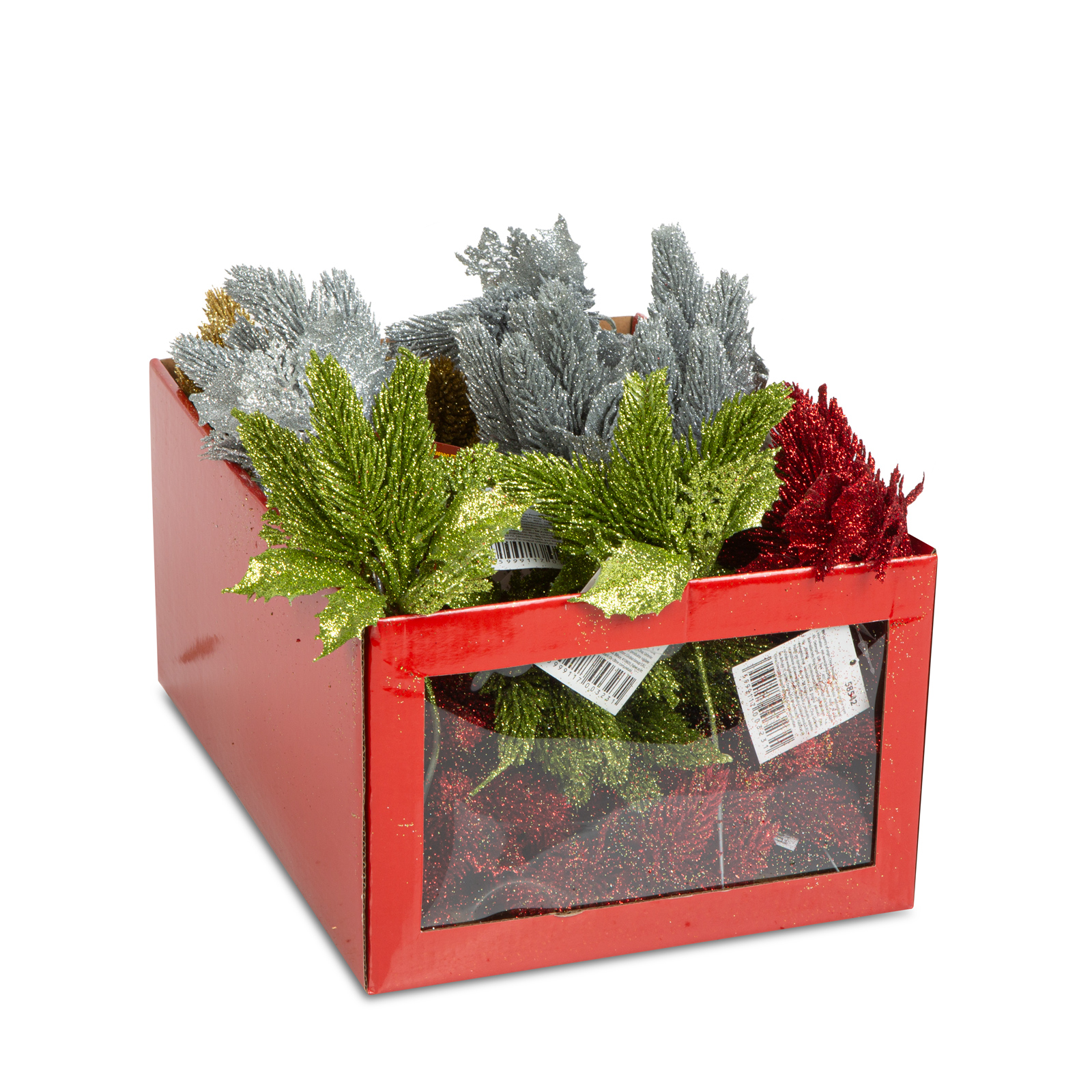 Afbeelding van Kerstversiering – goud, zilver, rood, groen – met steker, buigbaar – 8 x 22 cm 1 Stuks