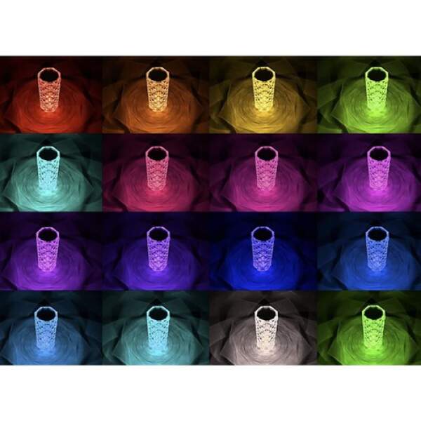 Afbeelding van RGB LED-lamp met rozeneffect - op batterijen - acryl - USB 1 Stuks [DA01021] - 06 DA01021 web