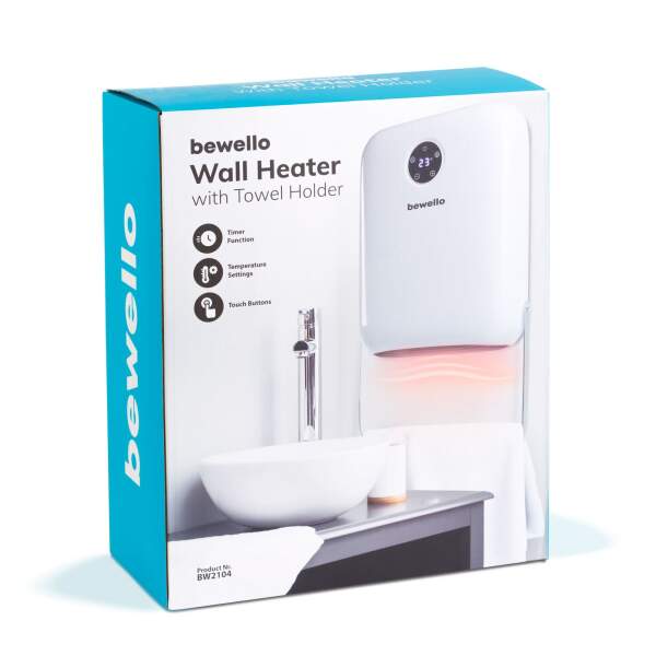 Afbeelding van Wandverwarming met handdoekhouder - 800/2000W - 240V - wit 1 Stuks [BW2104] - 07 BW2104 web