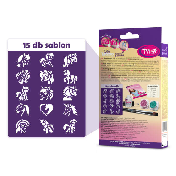Afbeelding van Horses and unicorns glitter tattoo set 1 Stuks [TY50179] - 07 TY50179 web