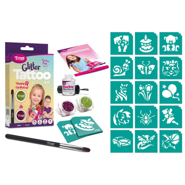 Afbeelding van Happy Birthday glitter tattoo set 1 Stuks [TY50181] - 10 TY50181 web