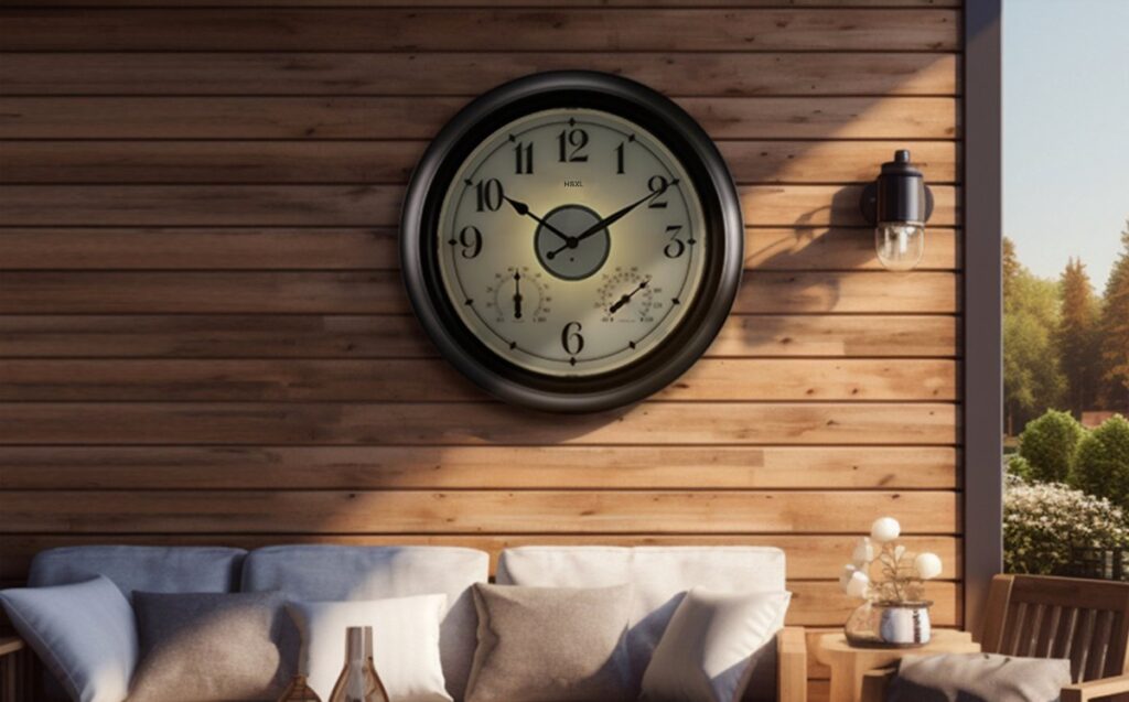 Wandklok HSXL met verlichting (Buitenklok)
