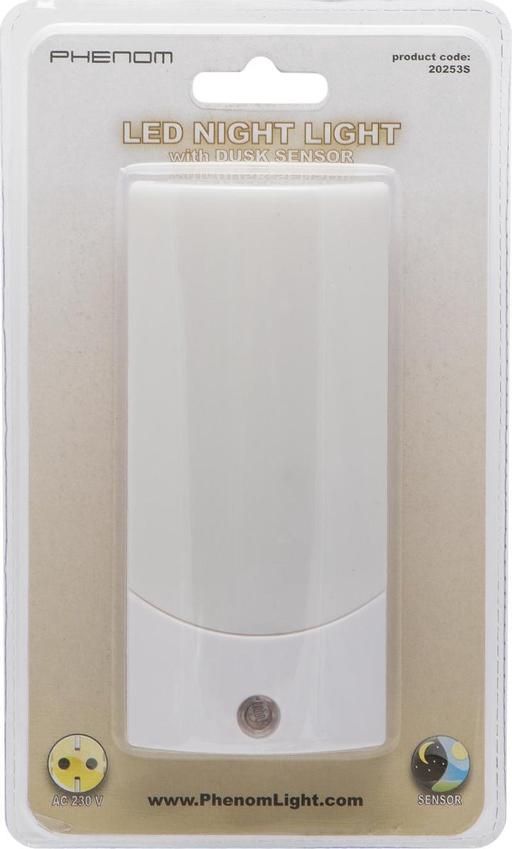 Afbeelding van Nachtlampje Stopcontact Stekkerlamp - Wit - Automatisch met Dag/Nacht Sensor - Voor Kinderen / Volwassenen -