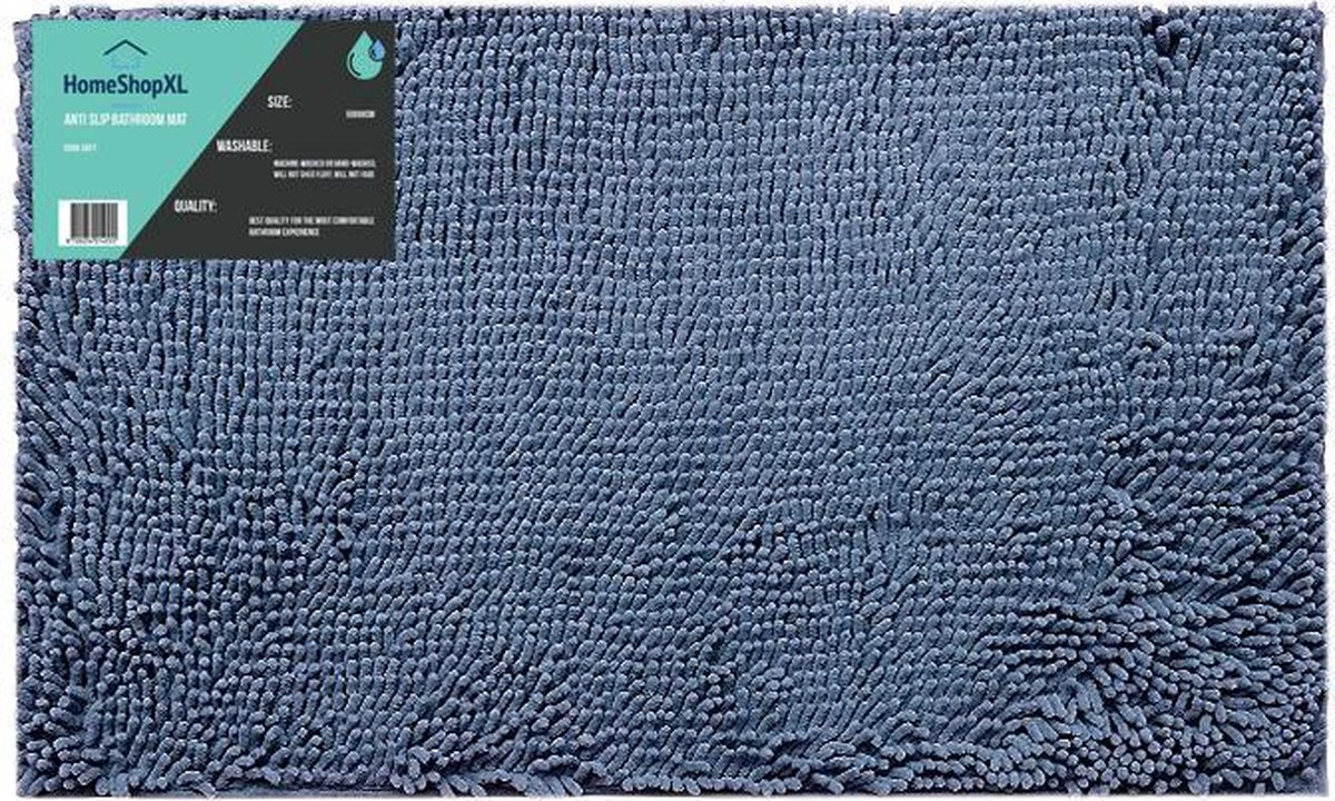 Afbeelding van Badmat - 50x80cm - Navy Blauw - Grote Antislip Douchemat Badkamermat of WC mat - 001e 042b 45c5 a686