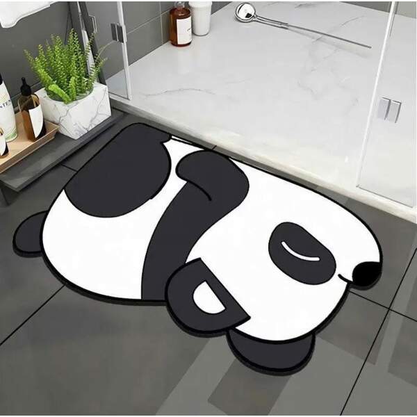 Afbeelding van Sneldrogende Panda Badmat - Badkamermat 40x60cm - Douchemat voor in de Badkamer - voor Kinderen - 0174 6568