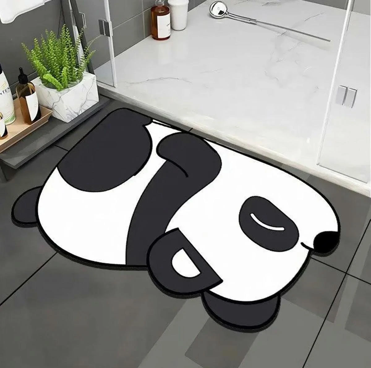 Afbeelding van Sneldrogende Panda Badmat - Badkamermat 40x60cm - Douchemat voor in de Badkamer - voor Kinderen - 0174 6568