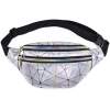 Afbeelding van Stijlvolle Zilveren Fanny Pack - Grote Iridescent Heuptas in Holografisch Zilver voor een Glanzende Look op