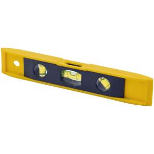Afbeelding van HSXL - Kleine Magnetische Waterpas - 23cm - met 3 Libellen - Magneet aan 1 zijde - Geel - BPK - 02bd 7816