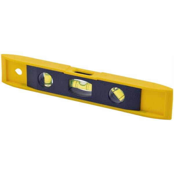 Afbeelding van HSXL - Kleine Magnetische Waterpas - 23cm - met 3 Libellen - Magneet aan 1 zijde - Geel - BPK - 02bd 7816