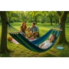 Afbeelding van HSXL Dubbele Hangmat Blauw met Spreidstok en Touwen - 1 of 2 Persoons - Lig Oppervlak 190x150cm - Lengte