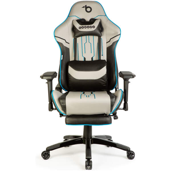 Afbeelding van Gaming stoel met kussen – grijs/zwart/blauw – 84 x 52 / 48 x 50 cm 1 Stuks [BMD1118A] - 03 BMD1118A web