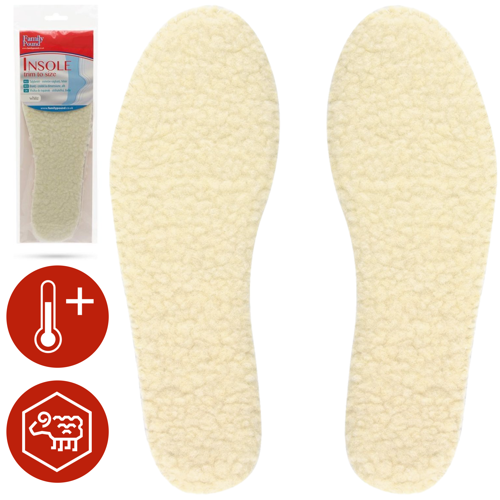Afbeelding van Family Pound Thermo Inlegzolen - Op maat te knippen - Inlegzolen Heren en Dames - Lekker Warm - Maat