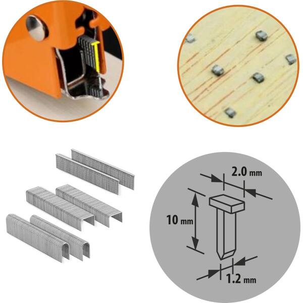 Afbeelding van Handy - Professioneel Nietpistool Tacker - met 1500 nietjes - Nietmachine / Handtacker - 0596 57e6 4e10 b220