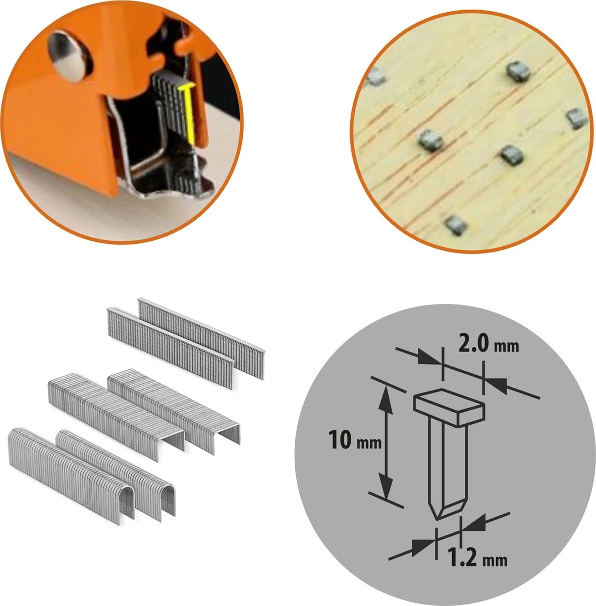 Afbeelding van Handy - Professioneel Nietpistool Tacker - met 1500 nietjes - Nietmachine / Handtacker - 0596 57e6 4e10 b220