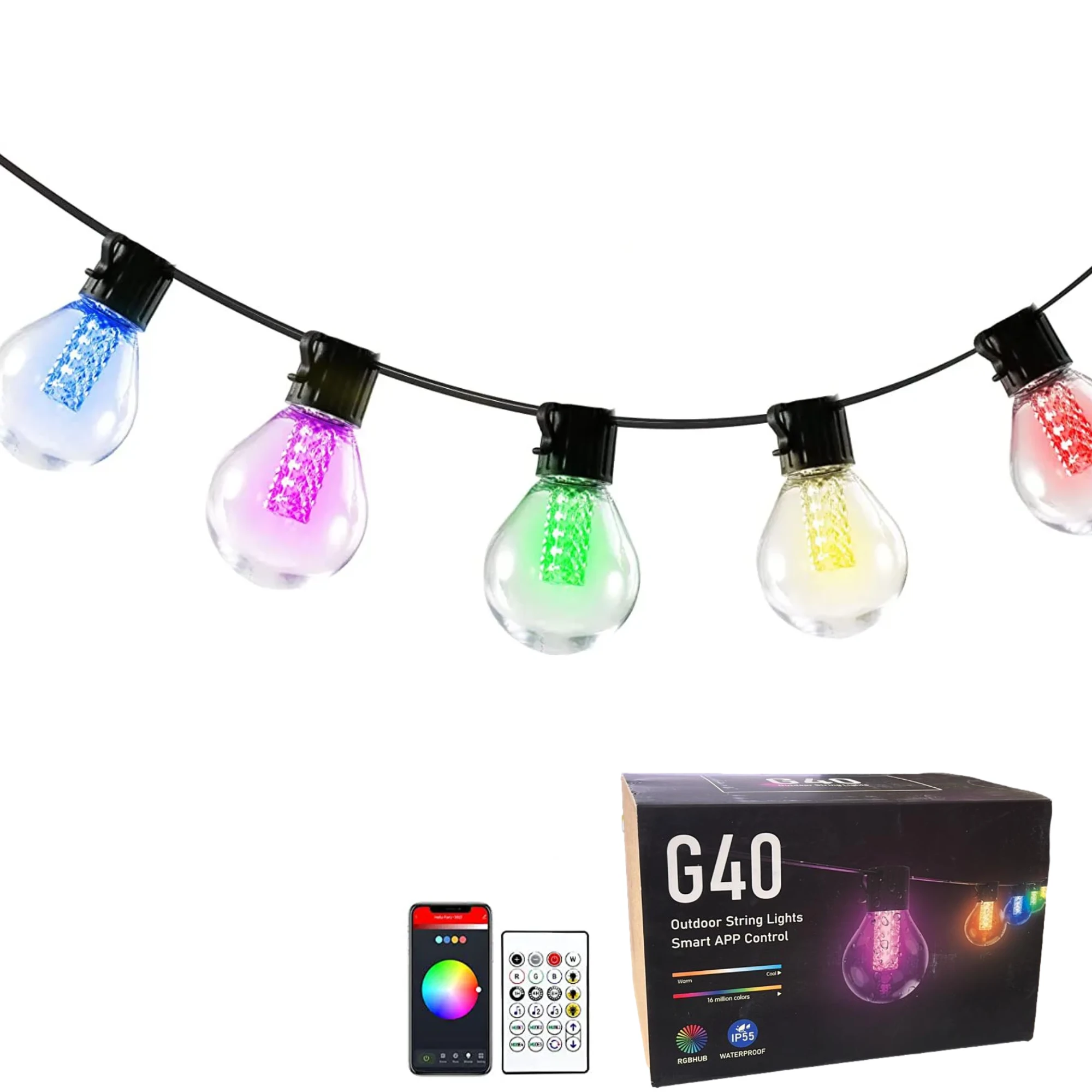 Afbeelding van Garden of Eden - Lichtsnoer voor Binnen of Buiten op Netstroom - Multicolour - 7.5m - met App en Bluetooth