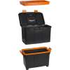 Afbeelding van Gereedschapskoffer met Wielen - Leeg - Gereedschapstrolley - Zwart met Oranje - 073b 3032 4470 9927