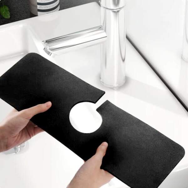 Afbeelding van HSXL - Diatomiet Mat voor Kraan - Gootsteen - Droogmat - Afdruip - Keuken - Kraanmat - Antislip - 38x10CM -