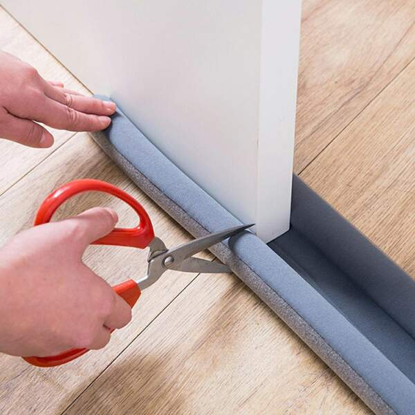 Afbeelding van HSXL Dubbele Tochtstopper voor Deur - 91 cm - Op maat te knippen - Zwart - Tochtrol voor binnen Deuren -