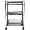 Afbeelding van Keukentrolley op wieltjes - Trolley Serveerwagen - Keukentrolley - 3 lagen - Zwart - 44x26x64 cm - 0c5a ecb0