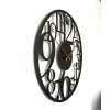 Afbeelding van HSXL - 60cm Grote Stille Wandklok Landelijk en Industrieel uit Zwart Metaal - Groot - 60 cm - Metalen