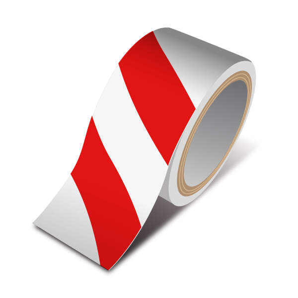 Afbeelding van Handy - Waarschuwingstape Zelfklevend - 33 Meter x 5 CM - Rood/Wit Waarschuwing Tape voor Trap, Vloer,