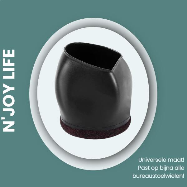Afbeelding van N'JOY LIFE - 5x Premium Bureaustoel Stoelpoot Beschermers Flexibel - Stoelpootdoppen Bureaustoel Wielen