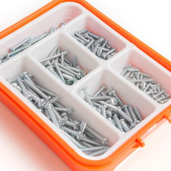 Afbeelding van Handy - Zelftappende Schroeven Assortiment - 3,5mm,4mm,5mm - Zelftappers Schroeven Set - 210 Stuks - 0f3c