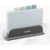 Afbeelding van Bewello - 4-delige Snijplankenset met Houder in Grijs, Beige, Blauw en Groen - Snijplank Kunststof - 106d