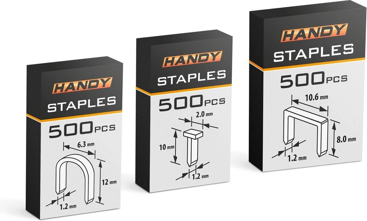 Afbeelding van Handy - Professioneel Nietpistool Tacker - met 1500 nietjes - Nietmachine / Handtacker - 11b2 f4a8 4e4a a338