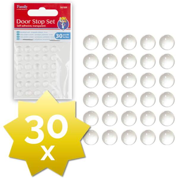 Afbeelding van Deurstoppers Zelfklevend Transparant - 30x - 8mm - Stootdopjes - Stootdoppen - Anti Slip Dopjes -