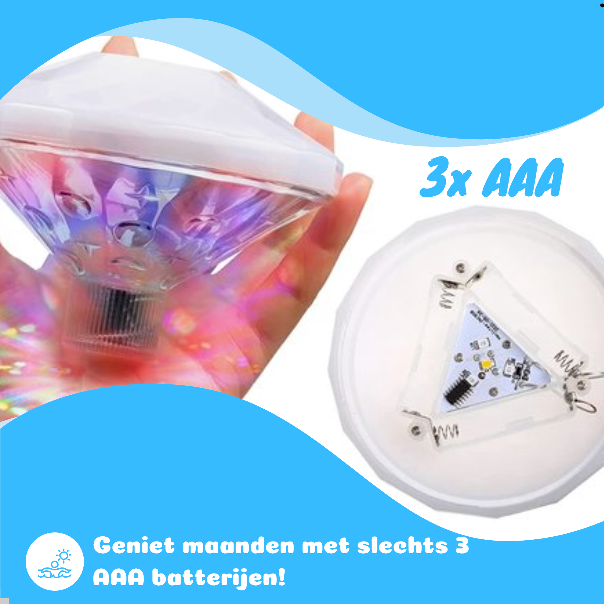 Afbeelding van N'JOY LIFE Zwembad Lamp Drijvend - Zwembadverlichting - Disco Lamp - Bad accessoires - Onderwater en