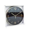 Afbeelding van Family Pound - 25cm Wandklok met stil Uurwerk - Zwart / Goud - HSM003 - Analoog - Klok - Moderne Stille