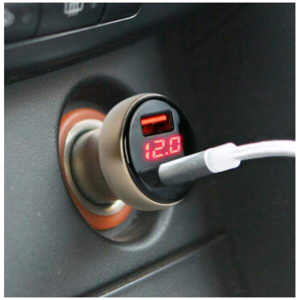 Afbeelding van Autolader 12v en 24 v - USB A & USB C - Auto oplader USB - USB C autolader 2 poorten - Auto lader -