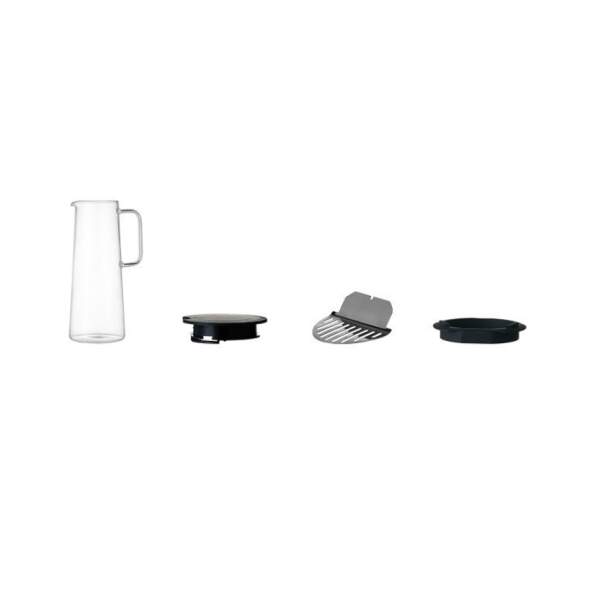 Afbeelding van Waterkaraf 1.4L - Waterkan met Deksel En Filter - Glas - Zwart - Glazen Karaf 1,4 Liter - Multifunctionele