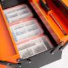 Afbeelding van Handy - Gereedschapskoffer Leeg / Gereedschapskist Metaal - Zwart/Oranje - 430 x 210 x 200 mm - Cadeau Mannen