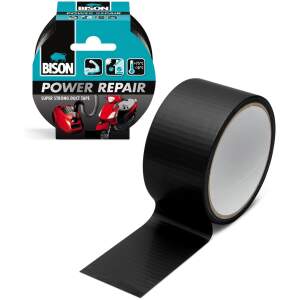 Afbeelding van Bison - Power Repair Duct Tape - Super Sterk - Verstevigd materiaal - Zwart - 10 meter - Hittebestendig /