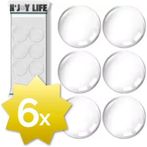 Afbeelding van 6x N'JOY LIFE Zelfklevende Deurstopper 40mm – Grote Transparante Stootdopjes voor Deurbescherming