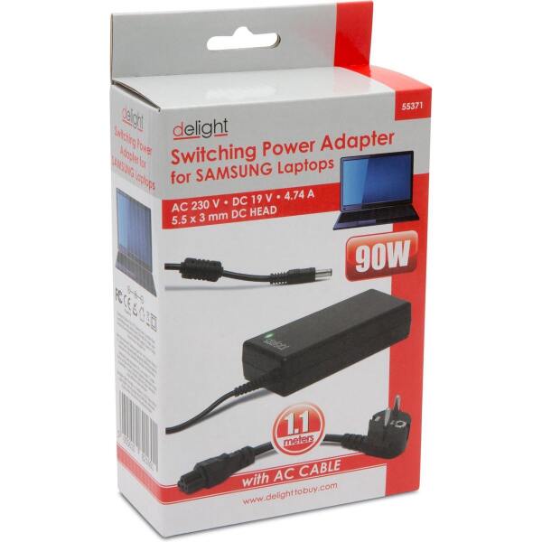 Afbeelding van Laptop Oplader Adapter voor Samsung Notebook - 90 W - 19V DC (max. 4.74 A) - 1e91 98e0 4b6a 8cf8 bbce5a04c8e1
