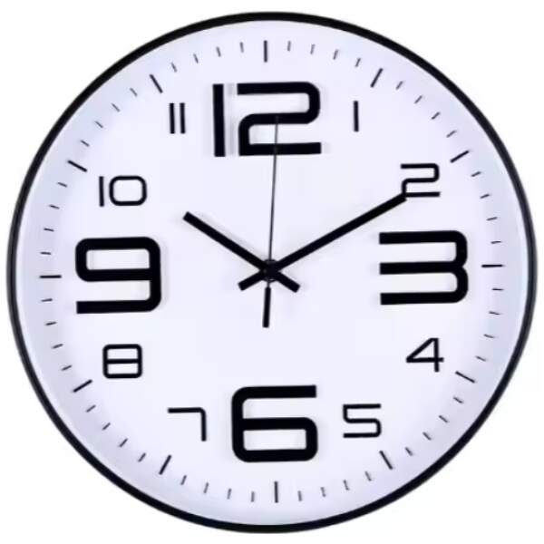 Afbeelding van HSXL - Kleine 30cm Design Wandklok met Stil Quartz Uurwerk - Zwart / Wit - HSM002 - Analoog - Klok Modern -