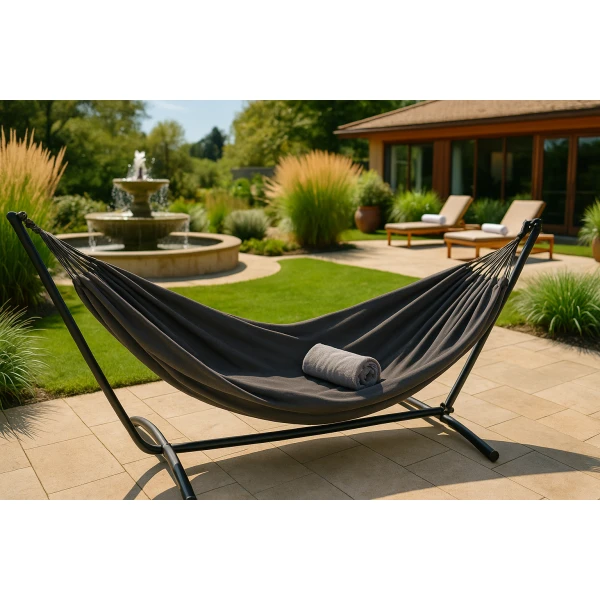 Afbeelding van HSXL Dubbele Hangmat Grijs - 1 of 2 Persoons - Lig Oppervlak 190x150cm - Lengte 260cm - 1ec4 5b6d 4460 bca8