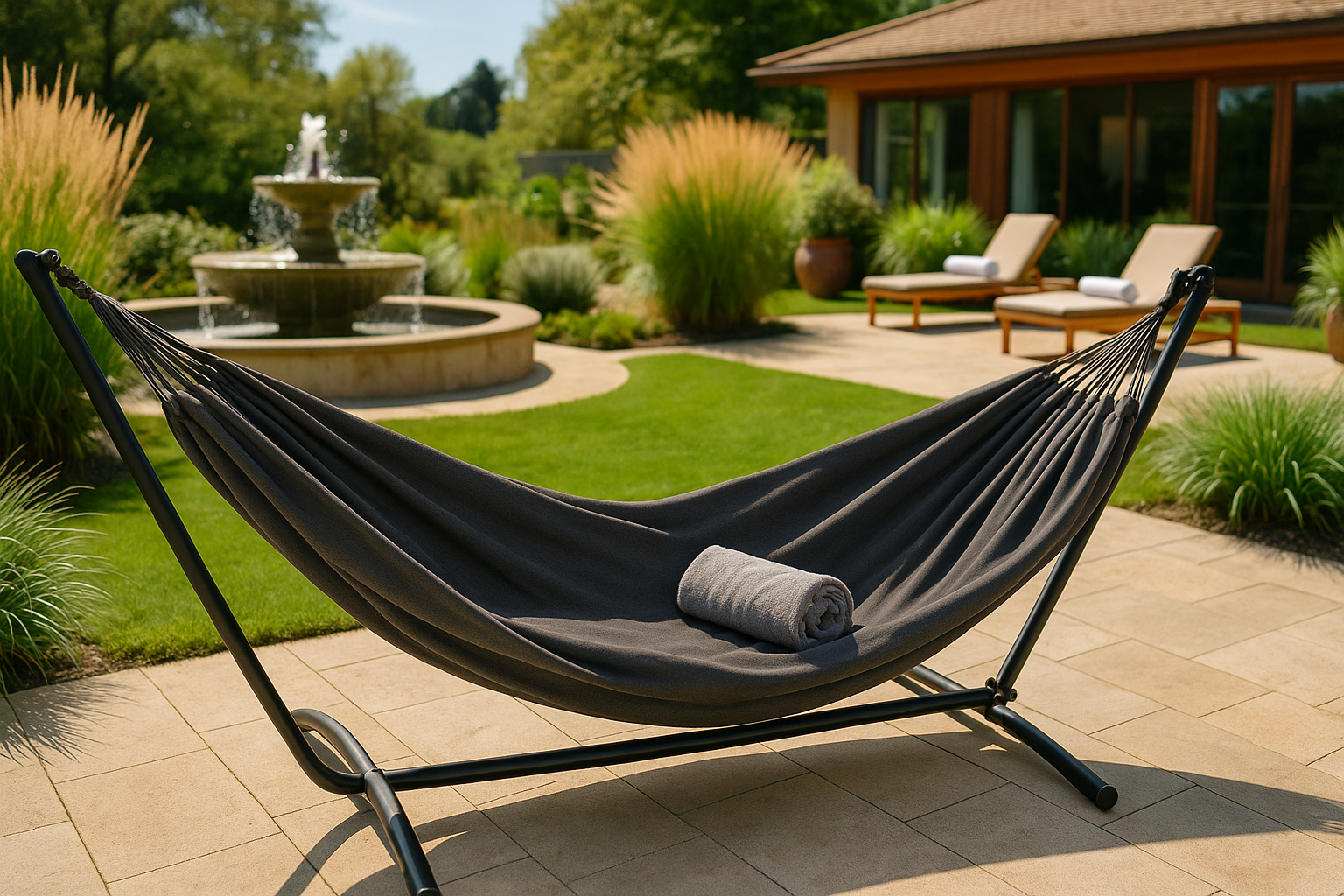 Afbeelding van HSXL Dubbele Hangmat Grijs - 1 of 2 Persoons - Lig Oppervlak 190x150cm - Lengte 260cm - 1ec4 5b6d 4460 bca8