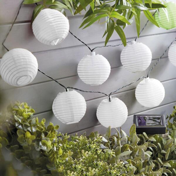Afbeelding van Garden of Eden - Lampionnen Lichtsnoer Tuin Solar - Wit - Sfeerverlichting voor buiten op Zonne-energie -