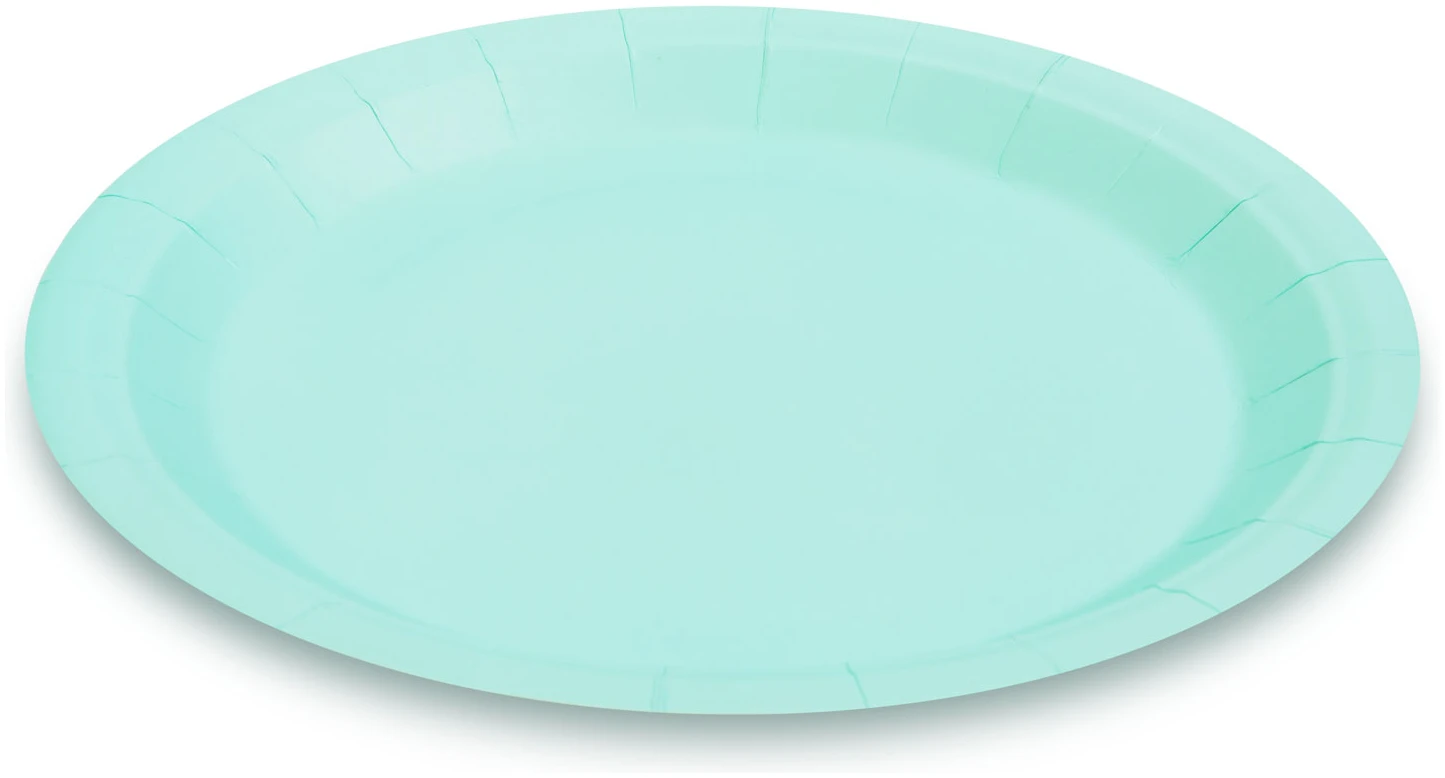 Afbeelding van Kartonnen Bordjes Blauw 23cm 12 stuks - Wegwerp borden - Feest/Verjaardag/BBQ borden / Gebak Bordjes -