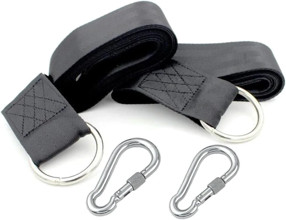 Afbeelding van HSXL Hangmat Ophangsysteem EXTRA LANG - 2x Nylonband 280cm lang (dubbelgeslagen 140cm) - 2x Karabijnhaak -