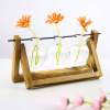 Afbeelding van Planten Vaasjes Terrarium Stekjes - Houder van hout met glas - Hydrocultuur Bolvaasjes Standaard Plantenrek -