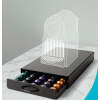 Afbeelding van Capsulehouder met Lade Nespresso - Cups Houder voor 50 Koffie Capsules - Capsulehouders - RVS - Zwart - 365 x