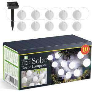 Afbeelding van Garden of Eden - Lampionnen Lichtsnoer Tuin Solar - Wit - Sfeerverlichting voor buiten op Zonne-energie -